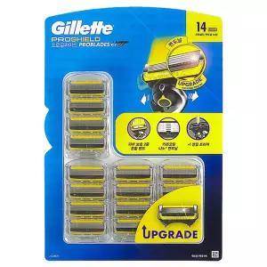 질레트 프로쉴드 옐로우 면도날 14입(4개 3세트+2개) 5중날 밀착면도 대용량팩