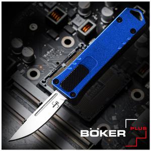 보커 마이크로 USB OTF(F) 블루 오토매틱 전방 비출식 나이프