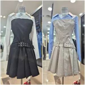 [에고이스트]언발 넥 뷔스티에형 플리츠 미니 원피스 EQ2WO362_DG