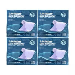 [테크][ 테크 ] 엘지 한장빨래 시트세제 효소캡처 15매입 4개 라벤더향 황변얼룩 냄새제거