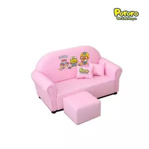 뽀로로 2인용 유아쇼파 파스텔핑크 프리미엄 PU 소파 국내생산