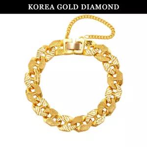 [한국금다이아몬드] 순금 팔찌 24K 남자 컷팅 매듭 체인 금팔찌 37.5g
