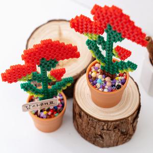 [오피스스쿨] 민화샵 카네이션 디폼블럭 화분 만들기 DIY 끼우는블럭도안 블럭장난감 꽃만들기 스승의날 인테리어소품