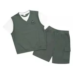 [에스핏]레이어드 피케 5부 세트 상하복 - 카키 (SJZ304MKTR04)_CJ