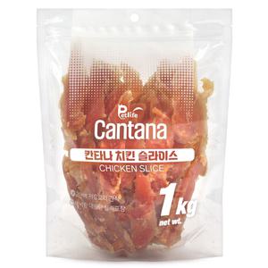 칸타나 사사미 강아지간식 대용량 치킨슬라이스바 1kg