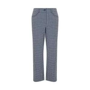 [크로커다일레이디]크로커다일레이디 체크패턴 솔리드 배색 일자핏 팬츠_CLDMPT114