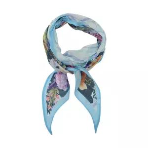 [크로커다일레이디]크로커다일레이디 플라워 체크프린트 실크 스카프_CLDMF1105