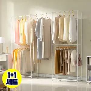 [까사마루][1+1세트] 2단 멀티 라운드 행거