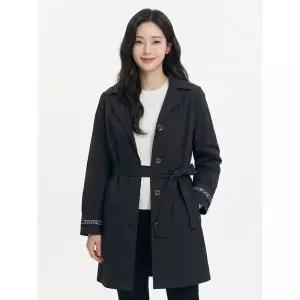 [하프클럽/크로커다일레이디]차콜 소매자수 간절기 트렌치코트 CLCMCT101