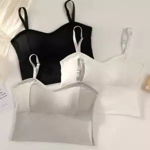 ONM 여성 크롭 등 스모크 밴딩 끈 나시