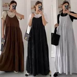 ONM 마이셀럽 캉캉 레이어드 원피스 나시 빅사이즈 임산부