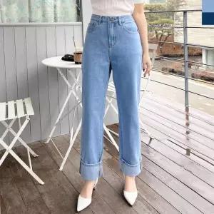 ONM 여성하의 여자와이드롤업청바지팬츠