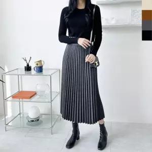 ONM 맥시 플리츠 주름 롱스커트