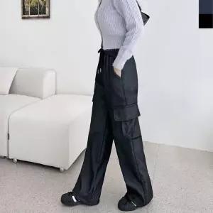 ONM 여자겨울 기모 웜 카고 데님 스트링팬츠