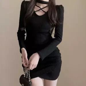 ONM 데일리룩 데이트룩 골지 미니 원피스 랩디자인 셔링