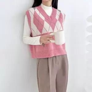 ONM 여성 실물보장 아가일 니트조끼