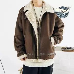 ONM 가죽 디자인 따뜻한 무스탕 자켓 캐주얼 포멀