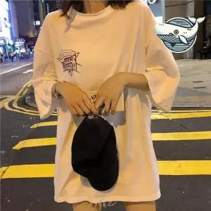 ONM 프린팅 오버핏 박스티 여름 캐주얼 티셔츠 심플