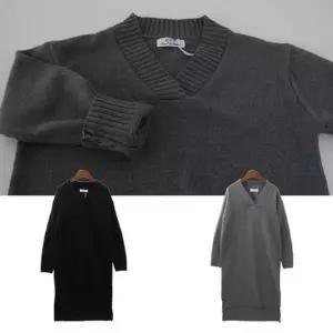 ONM 니트롱원피스 브이넥 옆트임