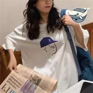 ONM 유니크 프린트 오버핏 박스티 캐주얼 체형커버