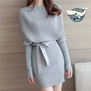 ONM 데일리 니트 원피스 슬림핏 체형 보정 봄가을