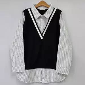 빅사이즈 504 레트로카라배색니트셔츠 DBST895