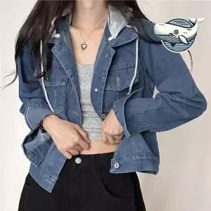 ONM 슬림핏 후드 청자켓 데님 스타일 봄가을 아우터