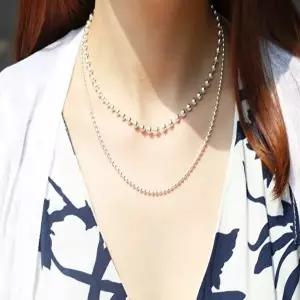 [차차실버]은볼 5mm 은목걸이 두꺼운 남자 여자 진주 남녀공용 군번줄 기념일 925실버