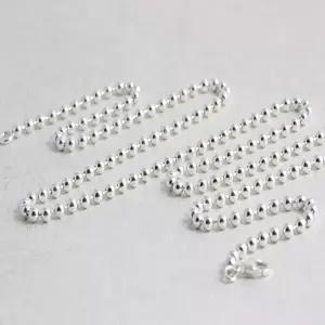 [차차실버]은볼 3mm 은목걸이  진주 남자 여자 남녀공용 군번줄 펜던트 순은