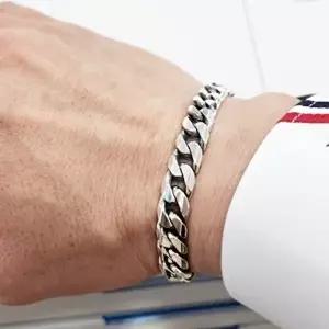 [차차실버]더글라스 10mm 은팔찌 두꺼운 인기 커플 남자 여자 순은 무난한 심플 고급