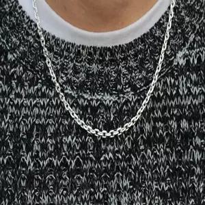 [차차실버]각줄 4mm 은목걸이 독특한 사슬 세련된 고급 커플 남자 여자