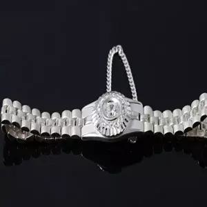 [차차실버]렉스 큐빅 은팔찌 고급 명품 큐빅 럭셔리 순은 커플 남성 여성