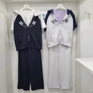 [행텐주니어]쿨링 후드 반팔 집업 점퍼 와이드핏 트레이닝 바지 세트14520-131