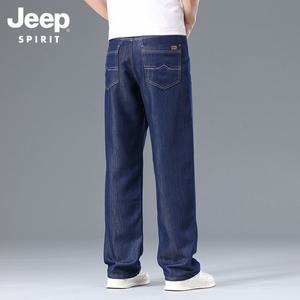 JEEP 남자 루즈핏 여름 얇은 쿨링 데님 팬츠/빅사이즈/일자/스판/테이퍼드/통청바지