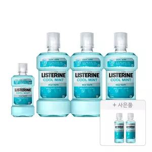 리스테린액 쿨민트 마일드 750ml, 3개+250ml, 1개+증정(쿨민트 마일드 100ml, 2개)
