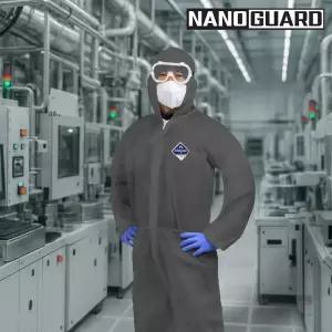 나노가드 P1 원피스 작업복 회색 / XL XXL XXXL 일회용 작업복 방진복 보호복 부직포 안전복