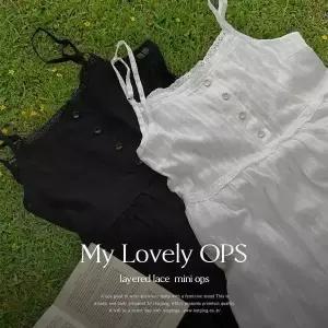 핫핑 [휴양지룩/레이어드] 폴리니 코튼 레이스 레이어드 뷔스티에 미니원피스