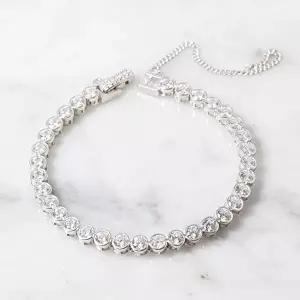 [차차실버]라운드 테니스 4mm 큐빅 은팔찌 925실버 원형 여자 여성 고급
