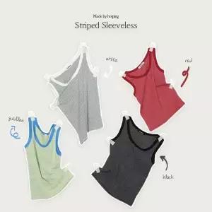 핫핑 [부유방커버] 버즈니 스트라이프 배색 망고 나시