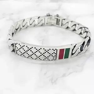 [차차실버]레인보우 10mm 은팔찌 도톰한 고급 명품 커플 925실버 세련된