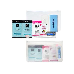 여행용 세면도구세트 파우치 7종 100세트 일회용 엘라스틴 샴푸 칫솔 가방