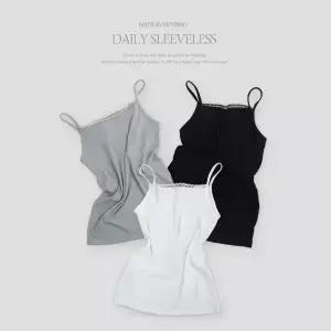 핫핑 [양면착용/레이어드템] 로핀 레이스 슬리브리스 끈나시