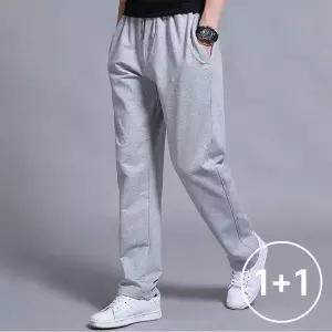 남성 데일리 저지트레이닝 팬츠 1+1 (일자 조거)