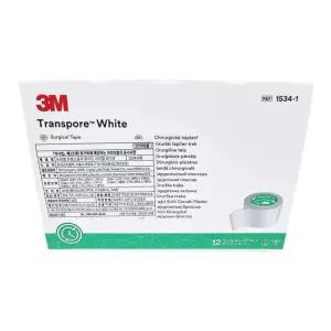 3M 트랜스포 의료용 테이프 플라스틱 화이트 반창고 1534-1 12롤
