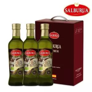 [살부루아] 유기농 엑스트라버진 올리브유 500ml 3병 선물세트