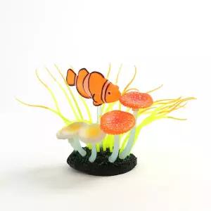 [비투비월드]수족관 꾸미기 야광 수초 장식(흰동가리) 야광 풀장식