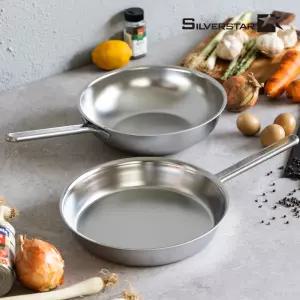 [실버스타] Aha 304 통3중 무연마제 핸들형 스텐팬 2종B(후28+궁28)