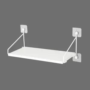 다용도 공유기 전자 제품 벽선반 화이트 40cm/간이/선반/부착식/브라켓/베란다/멀티/벽걸이/튼튼한/벽면