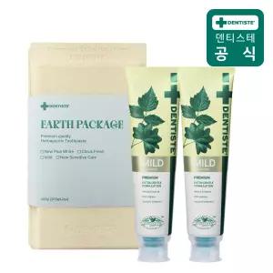 덴티스테 치약 어스패키지 선물세트 마일드 200g 2개입 친환경 포장