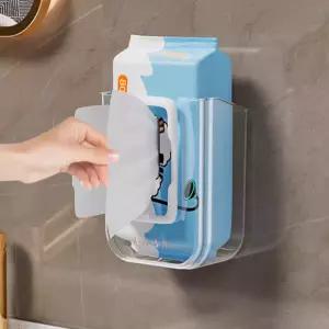 벽부착 물티슈 거치대 무타공 케이스 투명 화장실 욕실 주방 업소용 위생 수납함